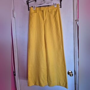 Banana Republic Wide Leg Italian Wool  Yellow Pants